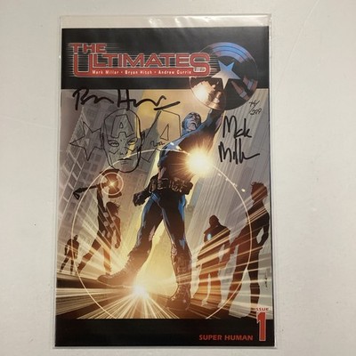 The Ultimates #1 2002 NM Remarked By Bryan Hitch & Signed By Mark Millar DF CoA