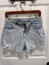GAP Teen Size 18 Light Wash Denim Shorts Distressed