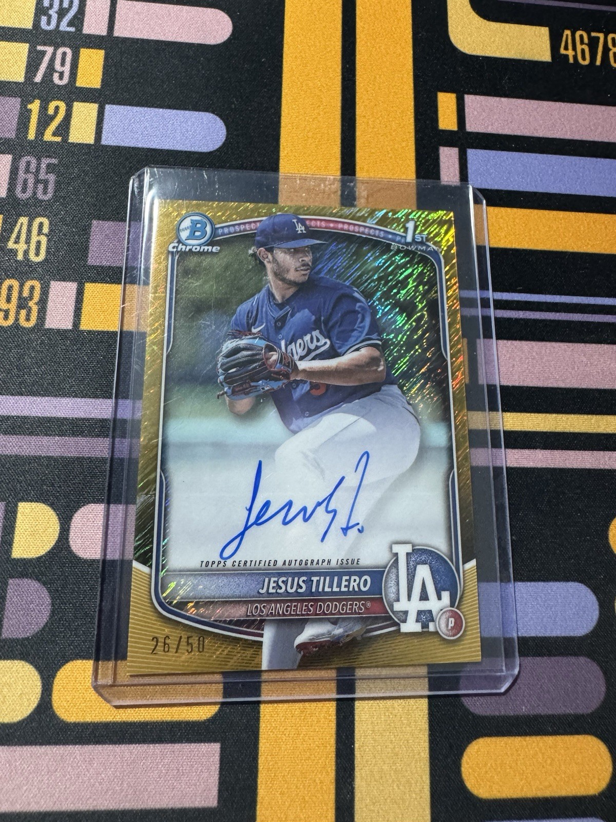 Jesus Tillero 2025 Bowman 1st Bowman Chrome Gold Shimmer Auto  /50