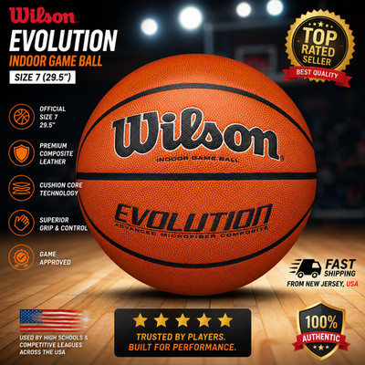 Wilson Evolution Basketball Size 7 29.5  Official Indoor Game Ball Leather Black