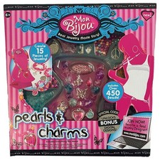 Mon Bijou Pearls Charms Jewelry Making Kit, Kids Bead Arts Crafts Activity Set