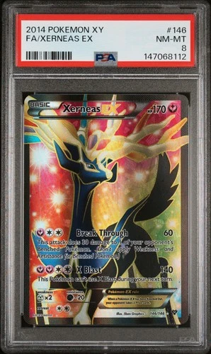 2014 POKEMON XY #146 FULL ART/XERNEAS EX PSA 8 NM-MT