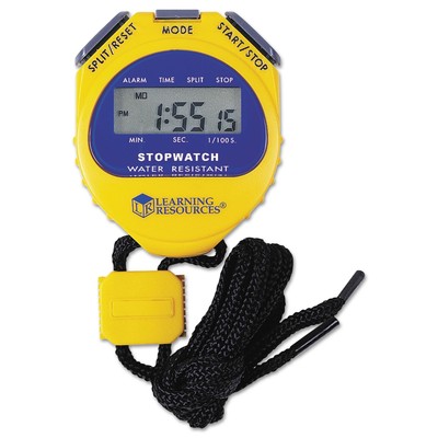 Learning Resources Big Digit Stopwatch Waterproof 1/100 Second Alarm Yellow