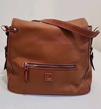 Dooney  Bourke All Weather Leather British Tan Crossbody Bag Satchel Vintage
