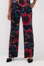 Joe Brown's Women's Wide Leg Velvet Floral Printed Trousers