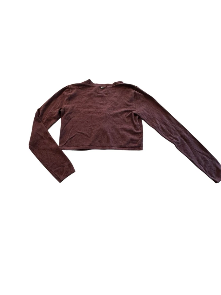 Suéter RVCA Mujer Cárdigan Recortado Manga Larga Grande Recortado Cuello en V Botón Usado en Excelente Condición Foto 4 de 4