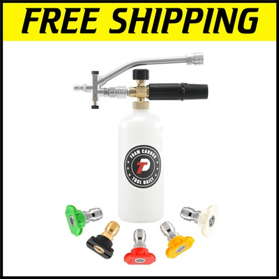 #ad Versatile 5 In 1 Foam Cannon with Adjustable Nozzle and Dual Connector Accessory $65.02