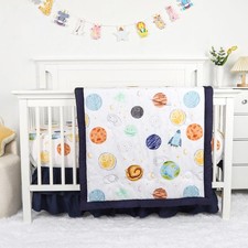 Baby Crib Bedding Set for Girls Boys, Soft Bedding Set with Comfort, Crib Skr...