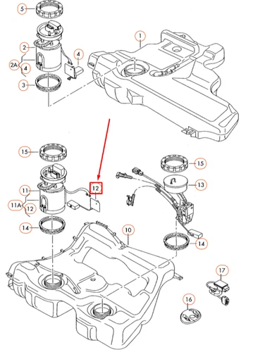 NEW AUDI A3 8P RIGHT FUEL GAUGE SENSOR 1K0919673L ORIGINAL 1K0-919-673-L - Bild 6 von 8