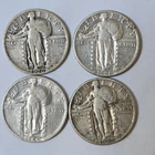 Lot of 4 Standing Liberty Quarters 1926 1928-s 1929 1930 VF XF