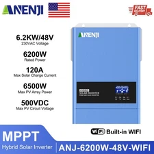 6200W Off-Grid Solar Inverter Hybrid MPPT 120A Charger Controller Pure Sine Wave