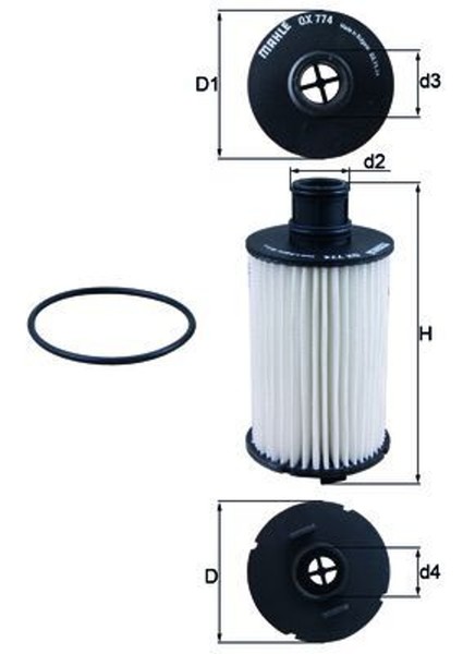 ÖLfilter Knecht OX 774D Filtereinsatz FüR Rover Jaguar Range Sport Landrover XK-image