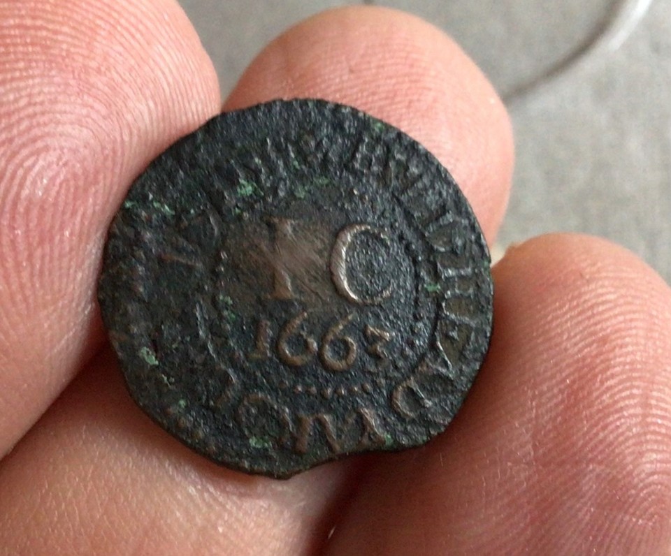 17th Century Joseph Clinton 1663 Halfpenny Coin Token Cheapside London ...