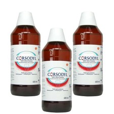 Corsodyl Mint Mouthwash 600ml x 3 Packs - Helps Protect & Improve Gum Health -