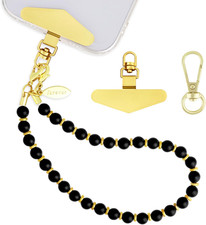 Natural Crystal Beaded Phone Charm Strap, Handmade Phone Wrist Strap with Metal