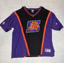 Vtg 90s Y2K Phoenix Suns Sunburst Logo Authentic Shootaround Pregame Shirt Sz XL