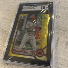 Elly De La Cruz 2022 Bowman  Chrome YELLOW REFRACTOR /75  MEGA Rookie SGC 10