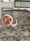 OLD VINTAGE 1.22” ORANGE MARBLE SHIRLEY TEMPLE WHITE MILK GLASS 1960’s