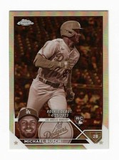 MICHAEL BUSCH 2023 TOPPS CHROME SEPIA REFRACTOR ROOKIE CARD #USC105 - DODGERS. rookie card picture