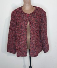 Requirements Boucle Cardigan Blazer Womens Size L Vintage Colorful Coat Artsy