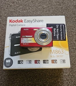 Kodak easy share M863 digital camera 8.2MP red 3x zoom boxed tested working