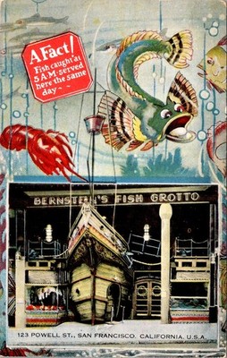 Bernstein's Fish Grotto San Francisco Postcard E.C. Kropp 1950s ECKCO-CHROME