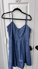 Express Blue Denim Sundress Adjustable Straps Size Large