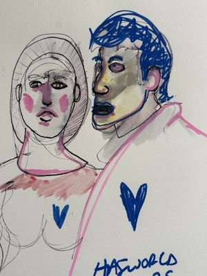 HASWORLD ORIGINAL ABSTRAKTER EXPRESSIONISMUS LIEBESPAAR IMPRESSIONIST ROHKUNST