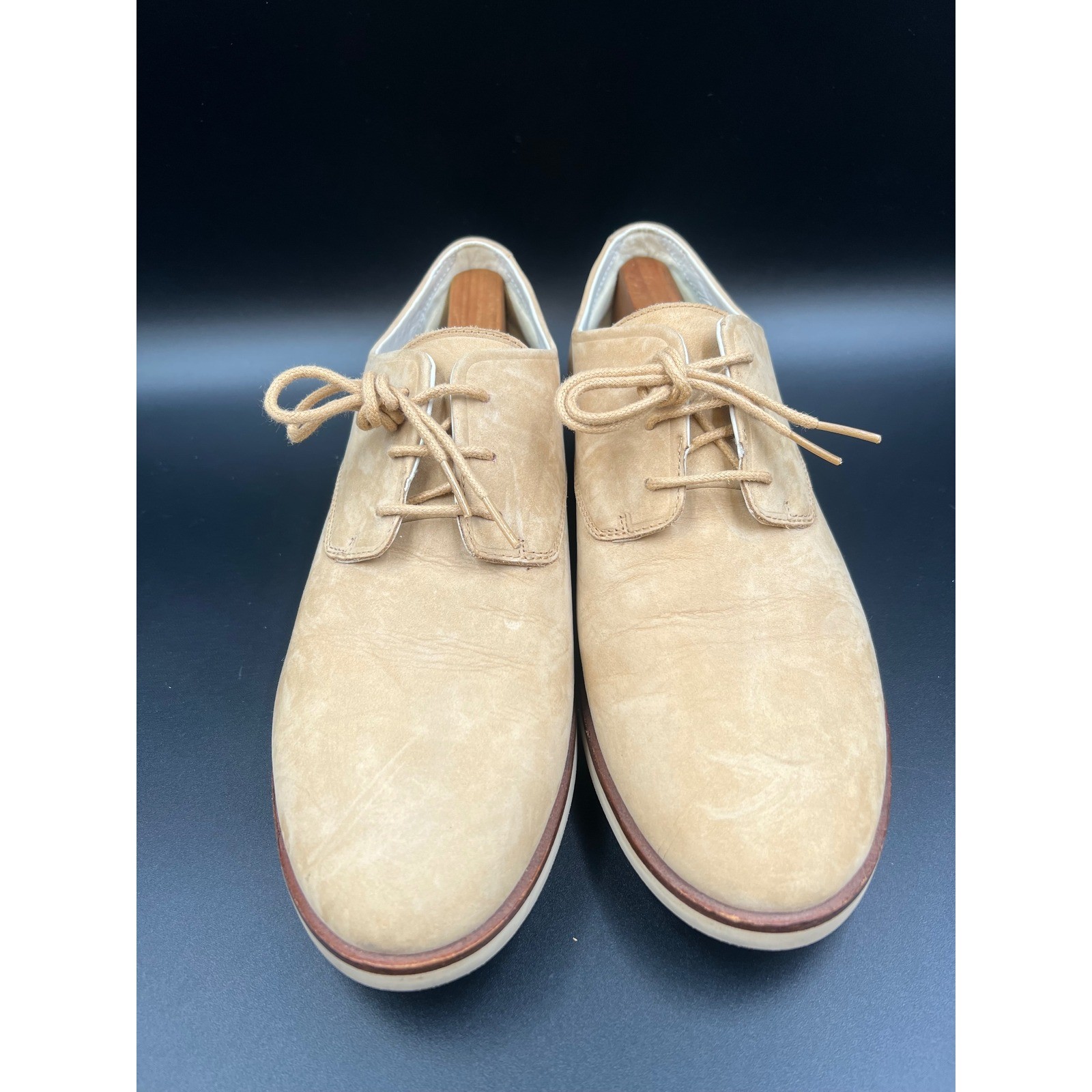 Lacoste Crosley Camel Mens 10.5 Tan Suede Oxford Derby Shoes 7-31CAM0160C21 thumbnail 2