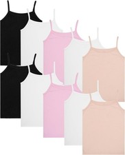 10-Pack Fruit of the Loom Girls Undershirts MEDIUM Camis and Tanks Assorted