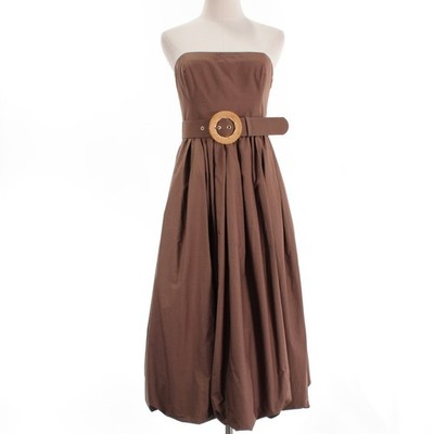 Cara Cara NWT Anisha Strapless Midi Dress Size 8 in Brown Cotton