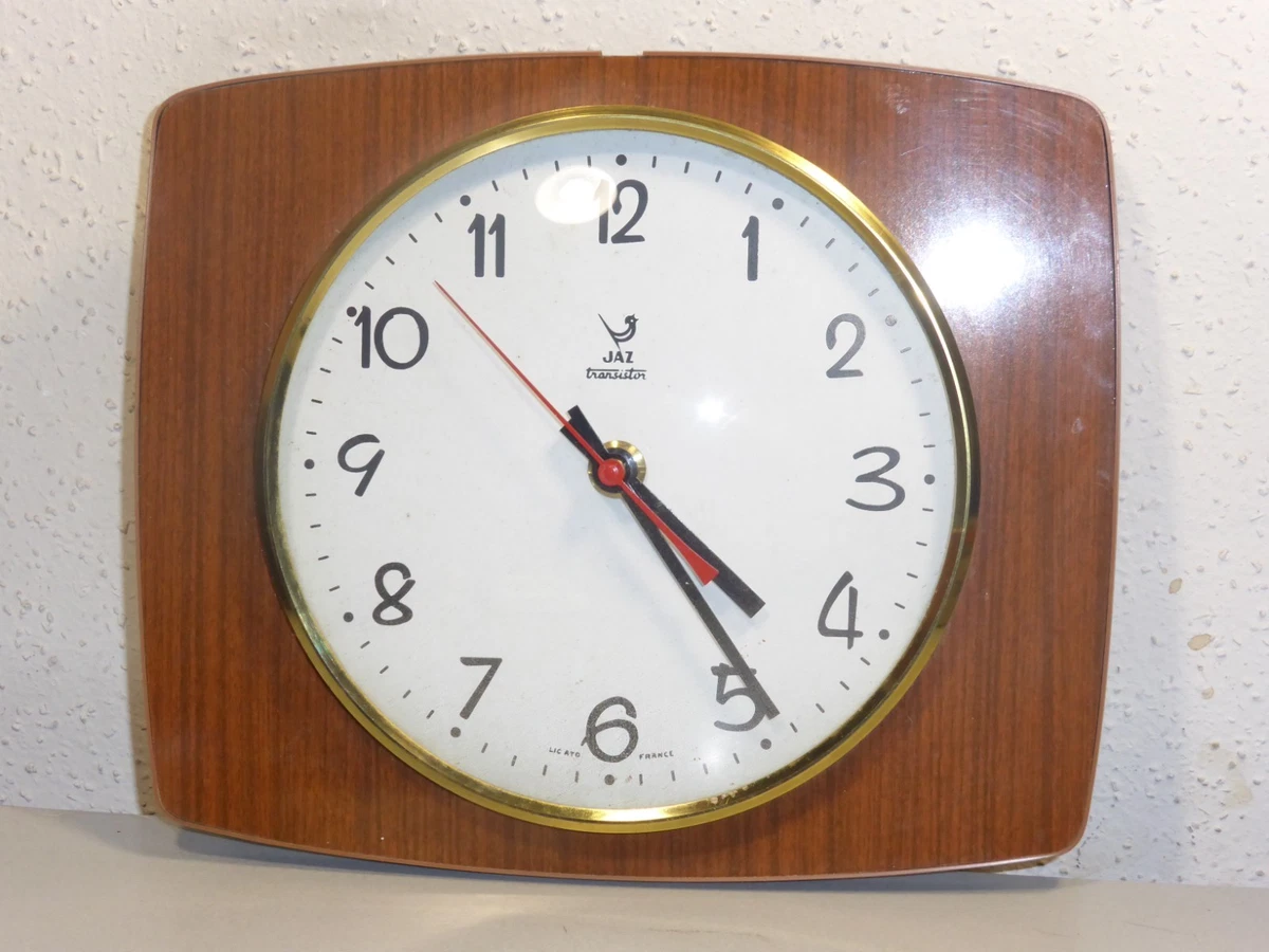 Pendule JAZ TEVIC vintage dateur ancienne pendulette de cuisine horloge MARCHE - Décoration