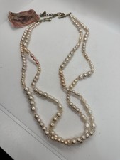 Handmade Multi Strand Freshwater Pearl Necklace Blush Champagne Beads