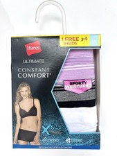 Hanes 4pk Womens X-Temp Constant Comfort Boy shorts Pink/Gray/White S/5