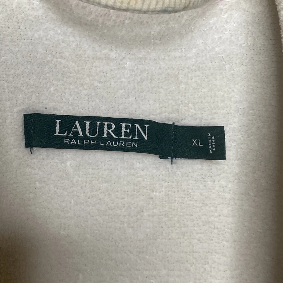 Bata Ralph Lauren marfil floral forrada de lana para mujer talla XL Foto 2 de 4