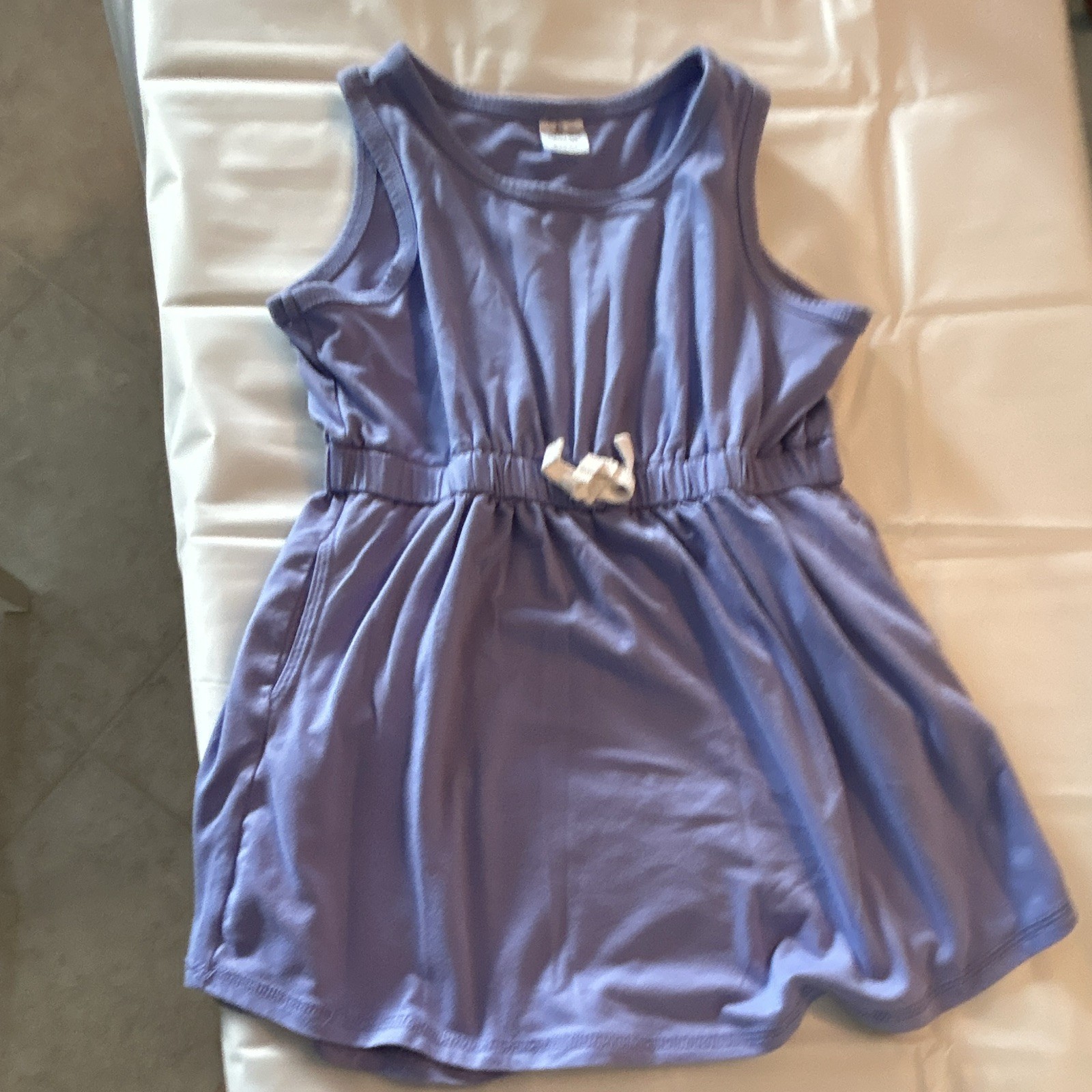 ZeroXposur Girls Purple Solid Tank Dress Bow Accent Knee Length Size 4/5