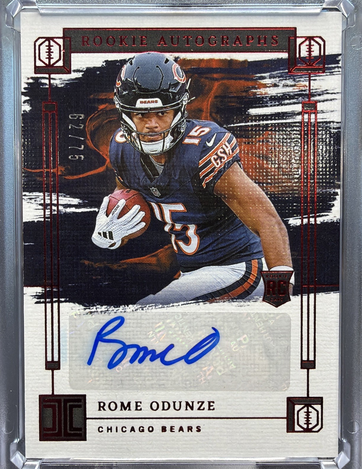 🔥🔥2024 Panini Impeccable - Rookie Autographs Rome Odunze #RA-ROE Red /75 SSP