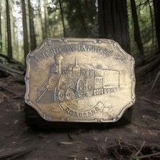 Vintage CDA American Express Company Brass Buckle By Lewis Buckles Chicago