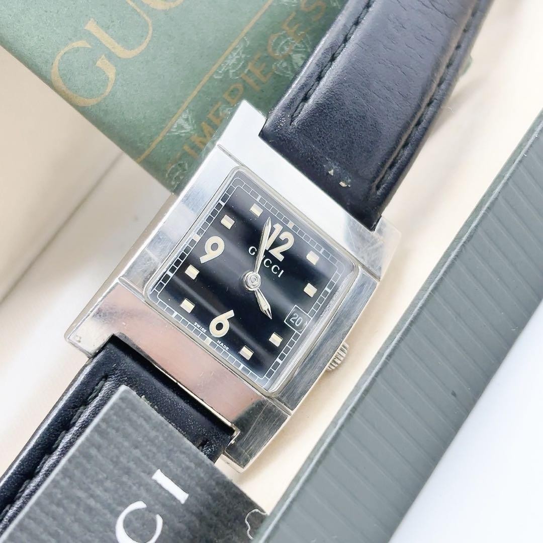 Gucci Square Boxed Watch Working Cleaned New Battery Authentic Pre-Owned