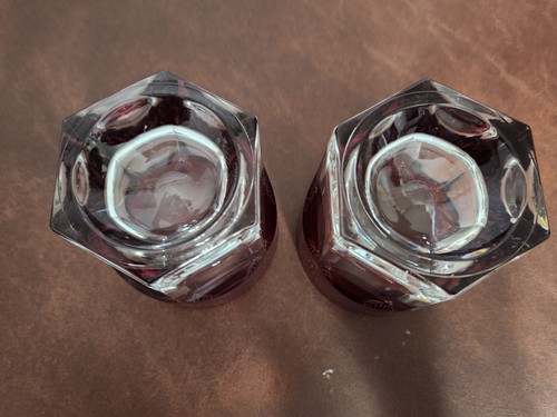 2 Lenox Winter Greetings Double Old Fashioned Glass Ruby ETCHED TO CLEAR - Picture 15 of 17