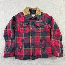 VTG Hollister Daley Ranch Jacket Buffalo Plaid Sherpa Collar Y2K Coat Mens L