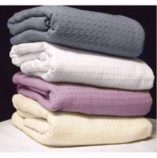 New Santa Clara Thermal Woven 100 Cotton Blanket Midweight 5 Lbs - 4 Colors