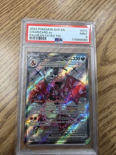 Pokémon TCG Charizard EX Promo Card #74 Paldean Fates PSA 9