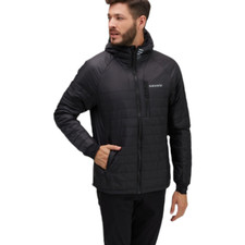 Silvini Men RUTOR Light Puffer Jacket MEDIUM Black Hooded Down Insulated Nylon