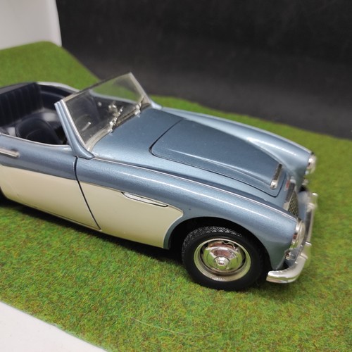 ERTL 1/18 AUSTIN HEALEY 3000 cabriolet bleu et blanc 1956 miniature auto - Imagen 8 de 11