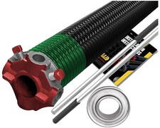 Garage Door Torsion Spring 243x1.75x33- RED for LEFT SIDE with Bearing & Bars