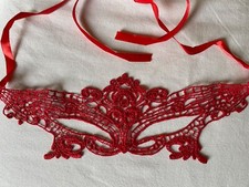 Maske Wolf rote Spitze Libertin Karneval Erotik Mask Spitze