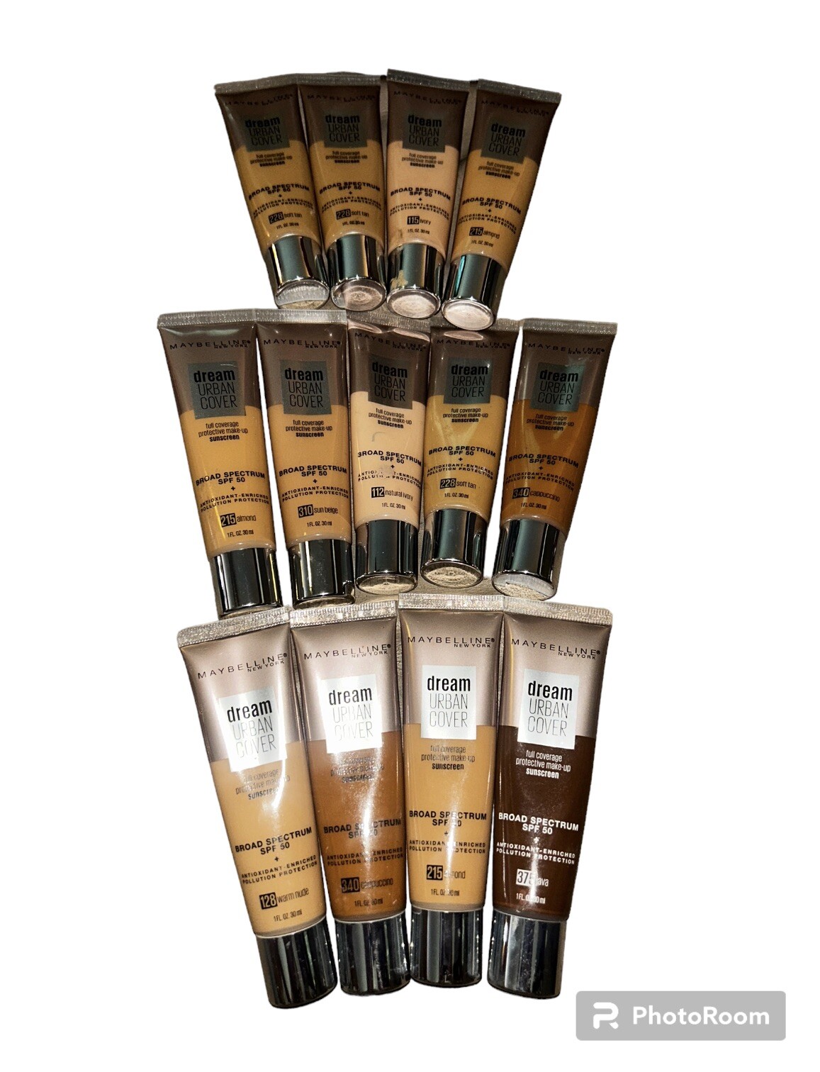 12pc Maybelline Dream Urban Cover Foundation Bundle - Expired