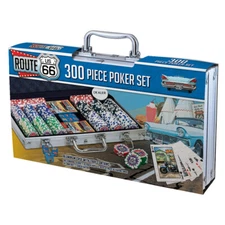 Route 66 310-Piece Poker Set * Chips Cards Dice & Case! Ships FREE to the USA!