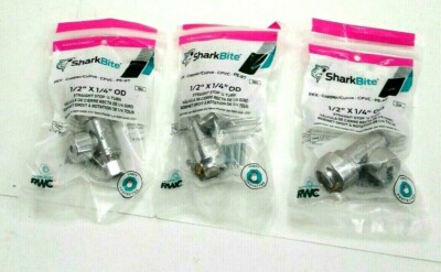 Sharkbite, 1/2'' x 1/4'' Compression Quarter Turn Straight Stop Valve (3 Pack)